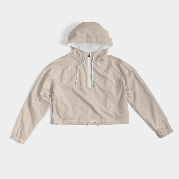 Breezey Oversized Windbreaker Cropped Jacket Yoga Bitch NWT - Picture 2 of 8